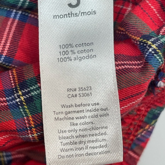 Carter's Red Plaid Shirt and Denim Jeans Pants and Suspenders Set Size: 3m - Picture 9 of 12